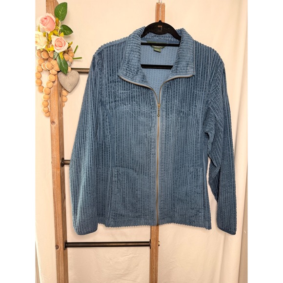 Woolrich Jackets & Blazers - Woolrich Womens XL Blue Corduroy Full Zip Jacket 2291 Dark Bluebell Cotton